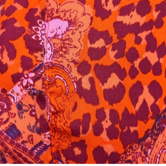 FP Satin soft polyester Top in bright maroon pink and orange. - Picture 8 of 8